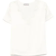 Топ с V-образным вырезом и кружевом