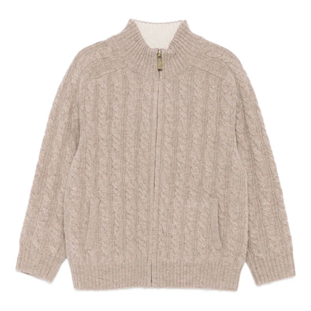 Кардиган фактурной вязки на молнии