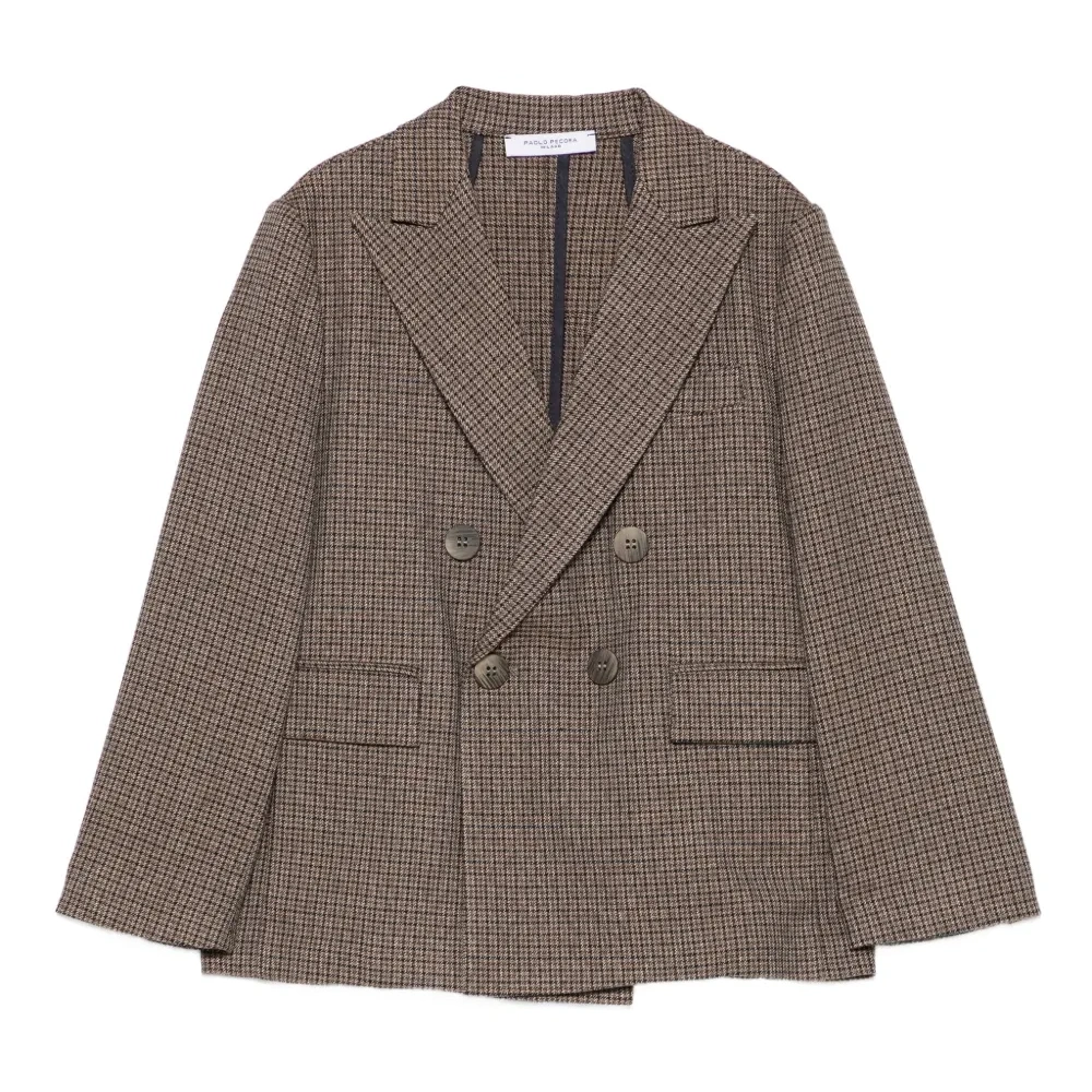 Двубортный блейзер в ломаную клетку