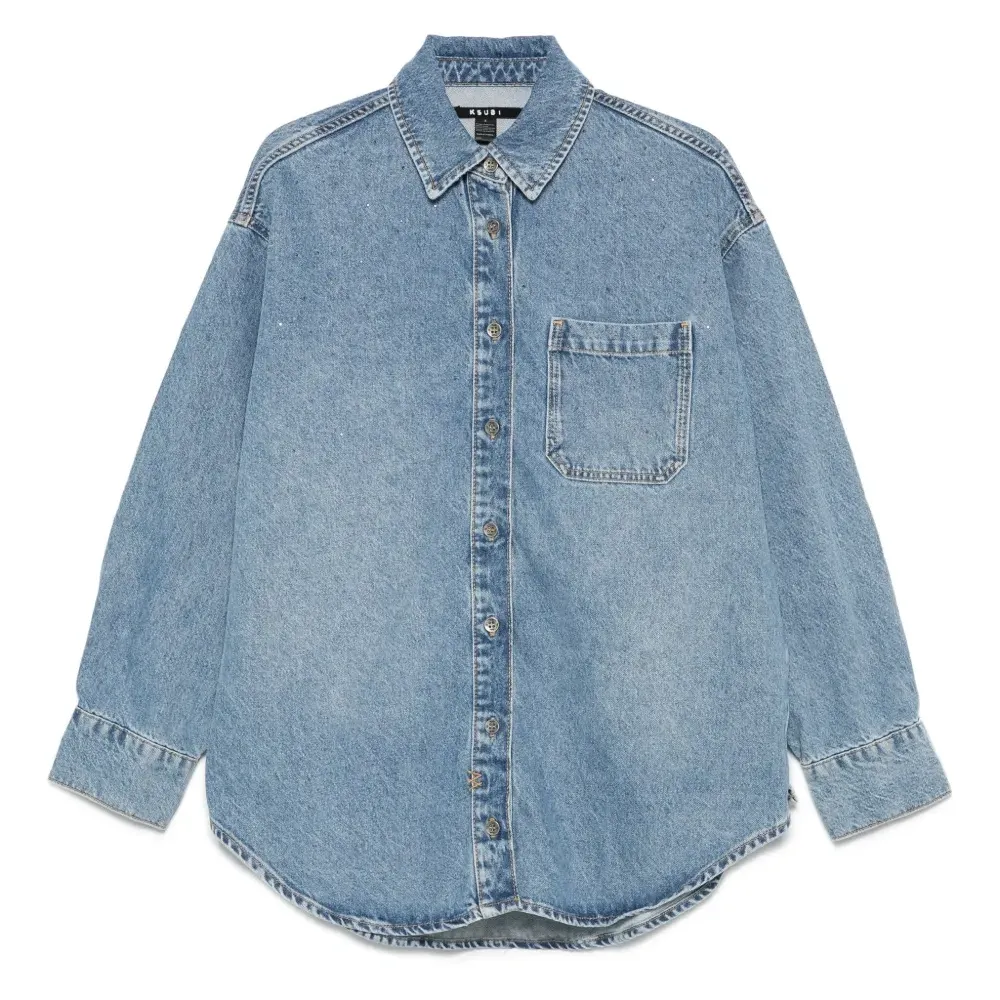Джинсовая рубашка Oversized Ls Krystal Komet с длинными рукавами