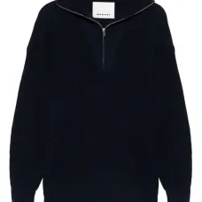 Джемпер в рубчик с воротником на молнии