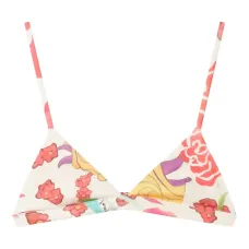 Топ бикини с треугольными чашками и цветочным принтом