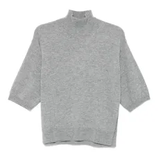 Топ с короткими рукавами и высоким воротником