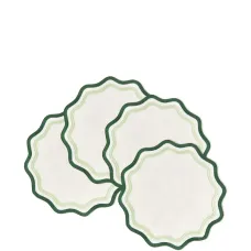 Набор из четырех льняных салфеток с фестонами