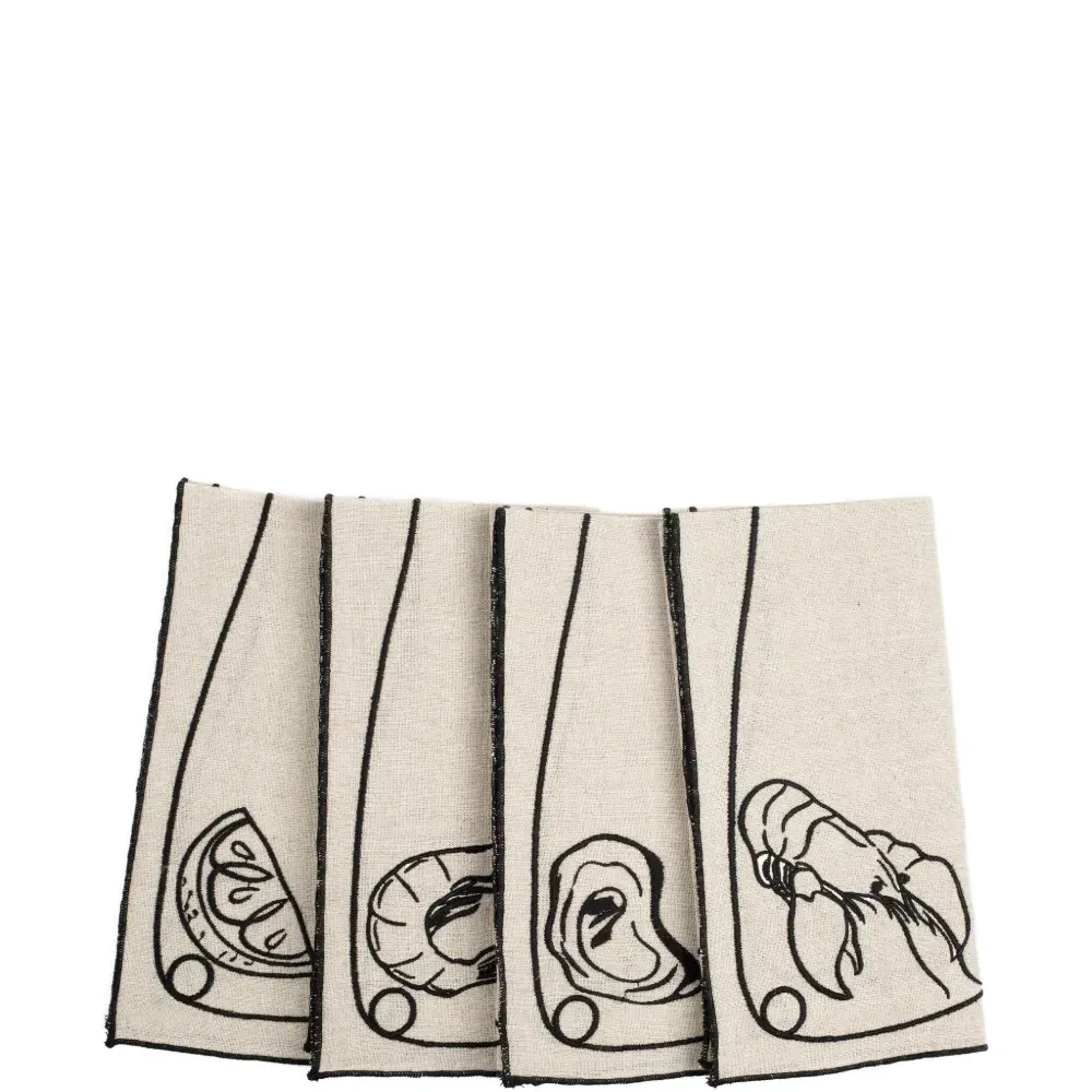 Набор из четырех льняных салфеток