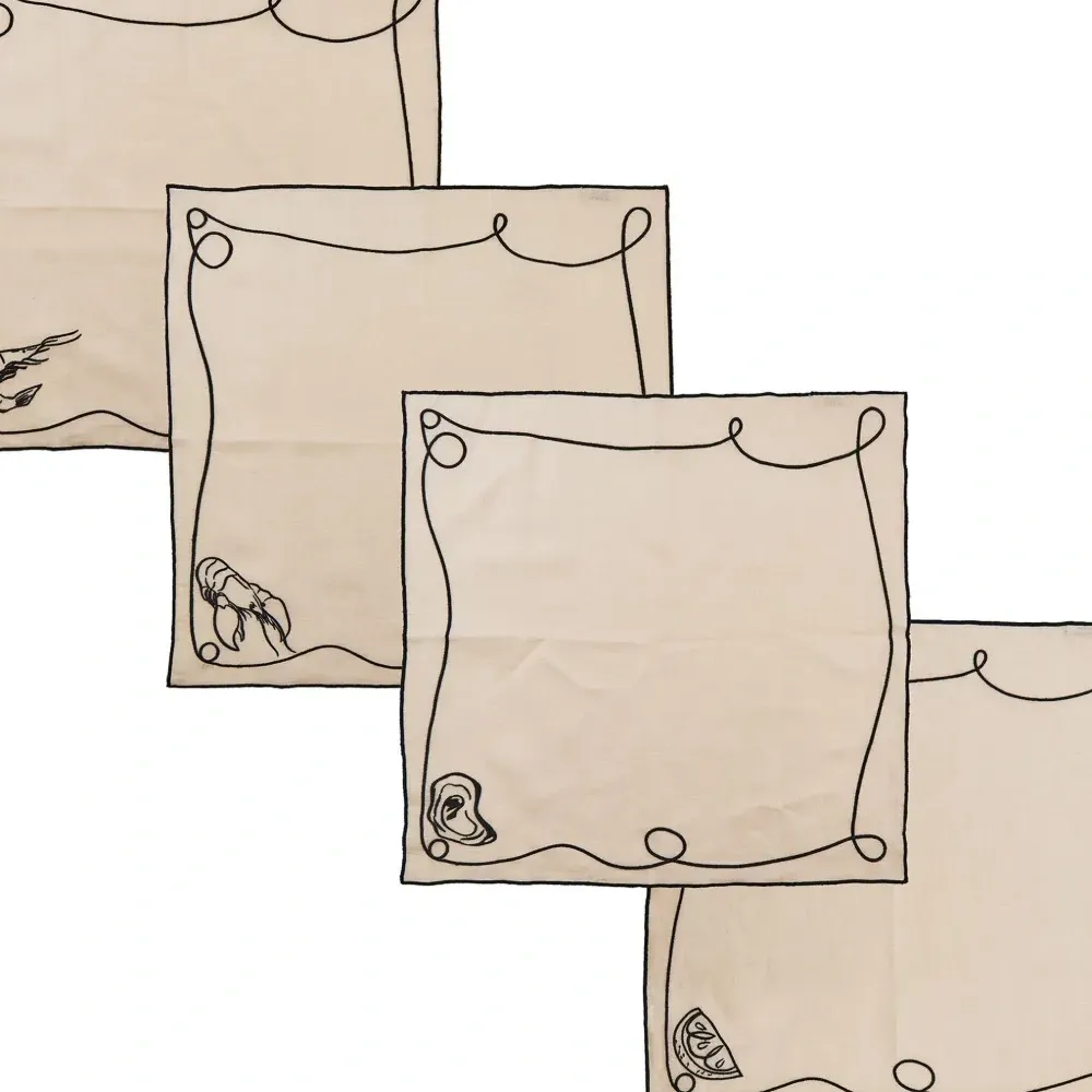 Набор из четырех льняных салфеток