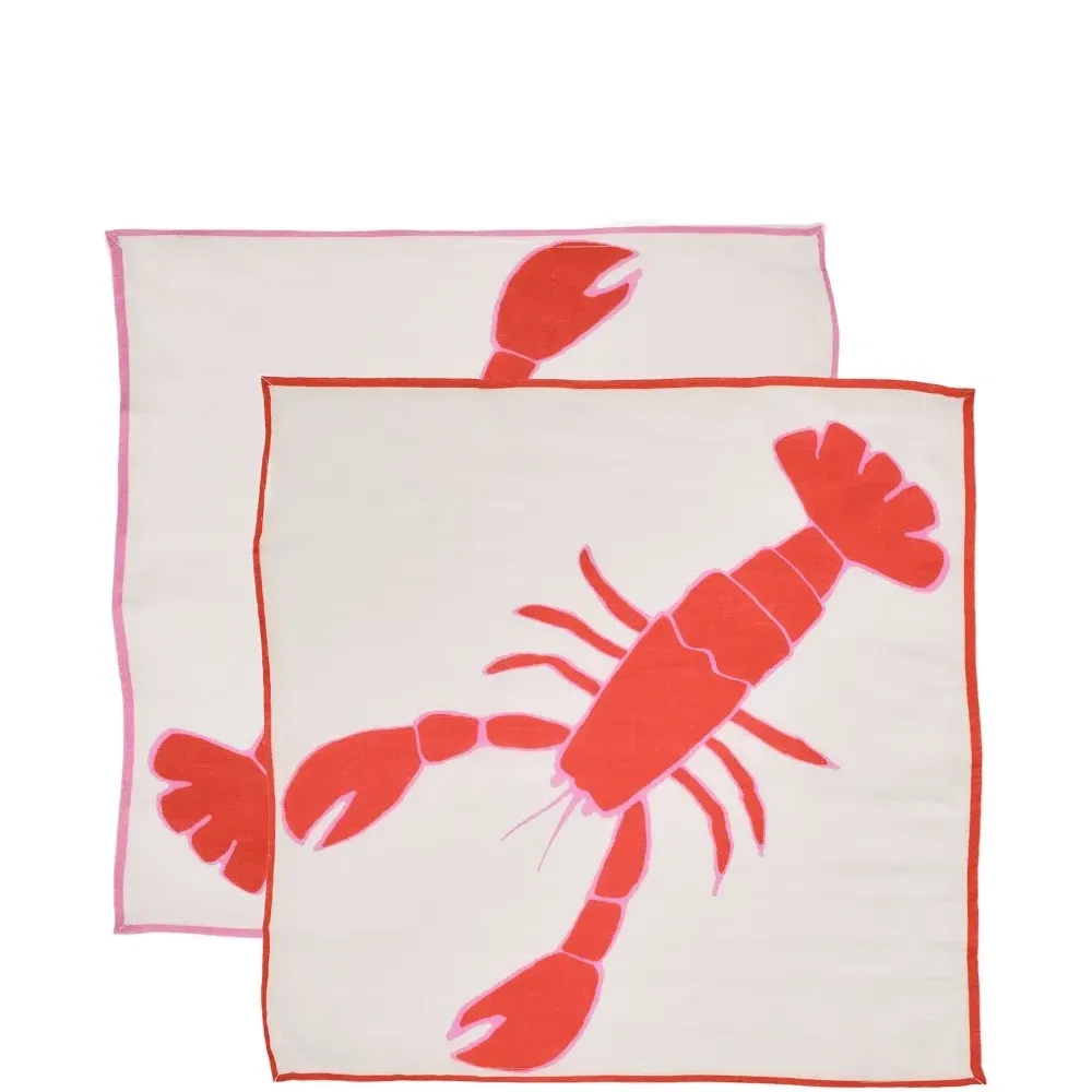 Набор Lobster из двух льняных салфеток