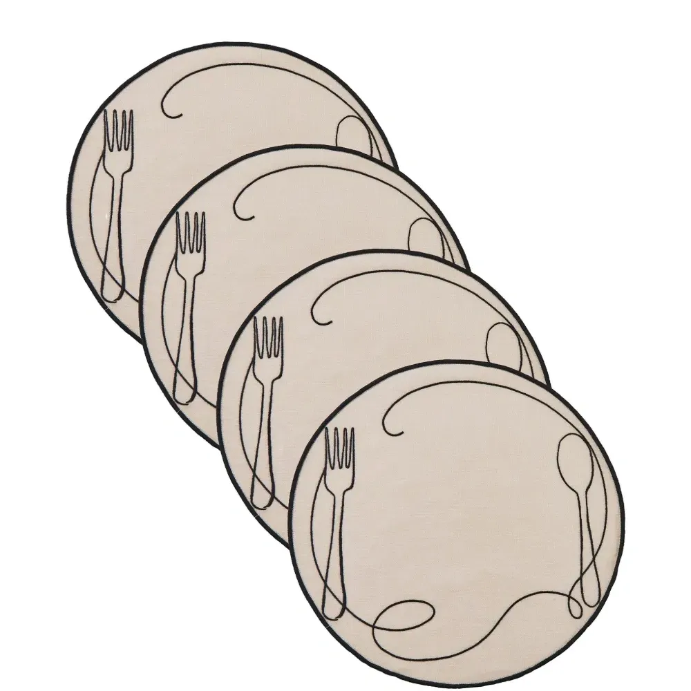 Набор Line Drawing из четырех льняных салфеток