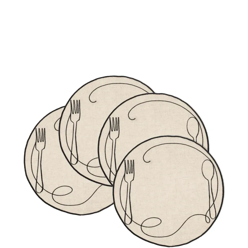 Набор Line Drawing из четырех льняных салфеток