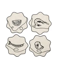 Набор Line Drawing из четырех льняных подставок