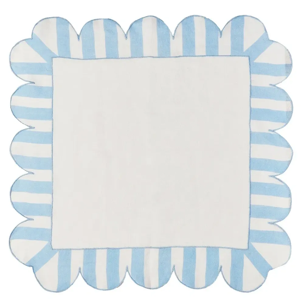 Набор из четырех льняных салфеток с фестонами