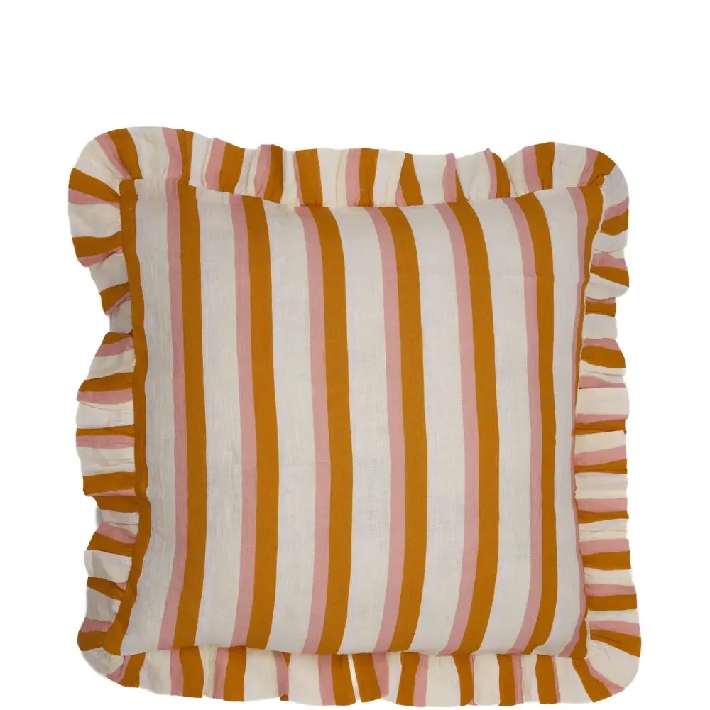 Наволочка в полоску с оборками