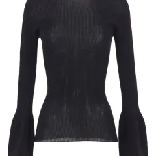 Топ в рубчик с рукавами колокол