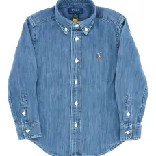 Джинсовая рубашка с длинными рукавами