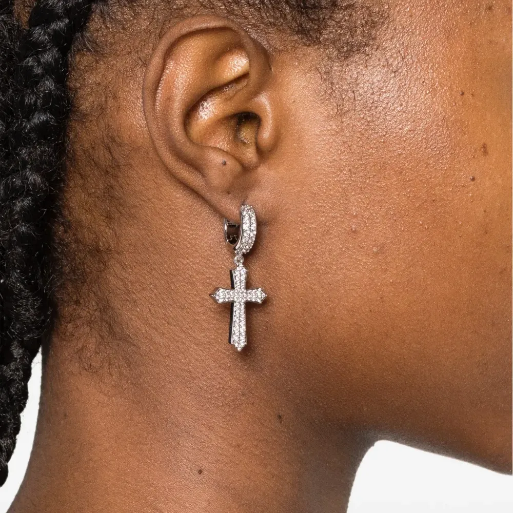 Серьги-подвески с крестами