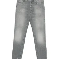 Джинсы с пятью карманами и потертым краем