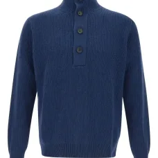 Свитер в рубчик с высоким воротником