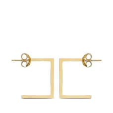 Серьги в квадратной оправе