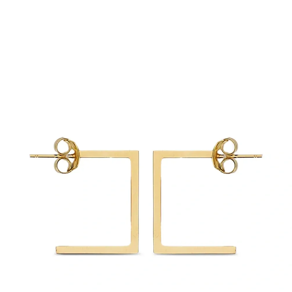 Серьги в квадратной оправе