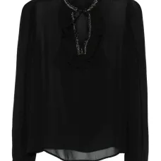 Блузка с оборками и логотипом