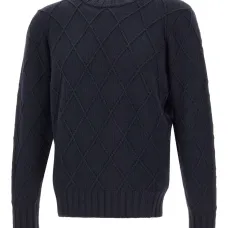 Свитер в ромб с круглым вырезом