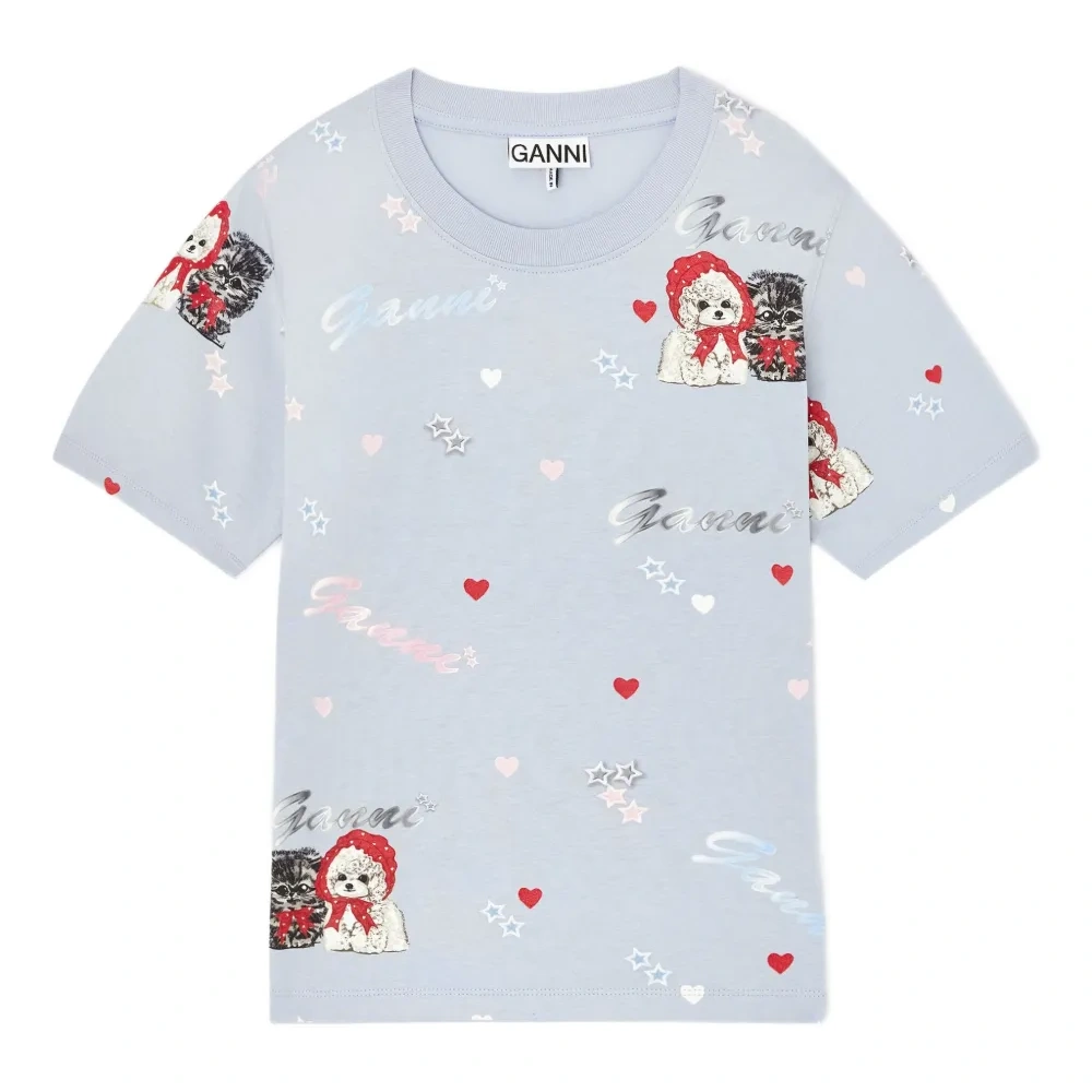 Топ с короткими рукавами и принтом