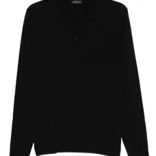 Трикотажный свитер с воротником поло