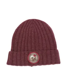 Шапка бини в рубчик с нашивкой-логотипом