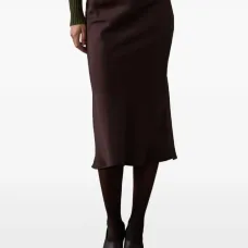 Миди-юбка из сатина косого кроя Миди-юбка из сатина косого кроя