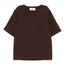 Топ с короткими рукавами и вышитым логотипом