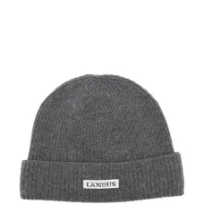 Шапка бини из смесовой шерсти в рубчик