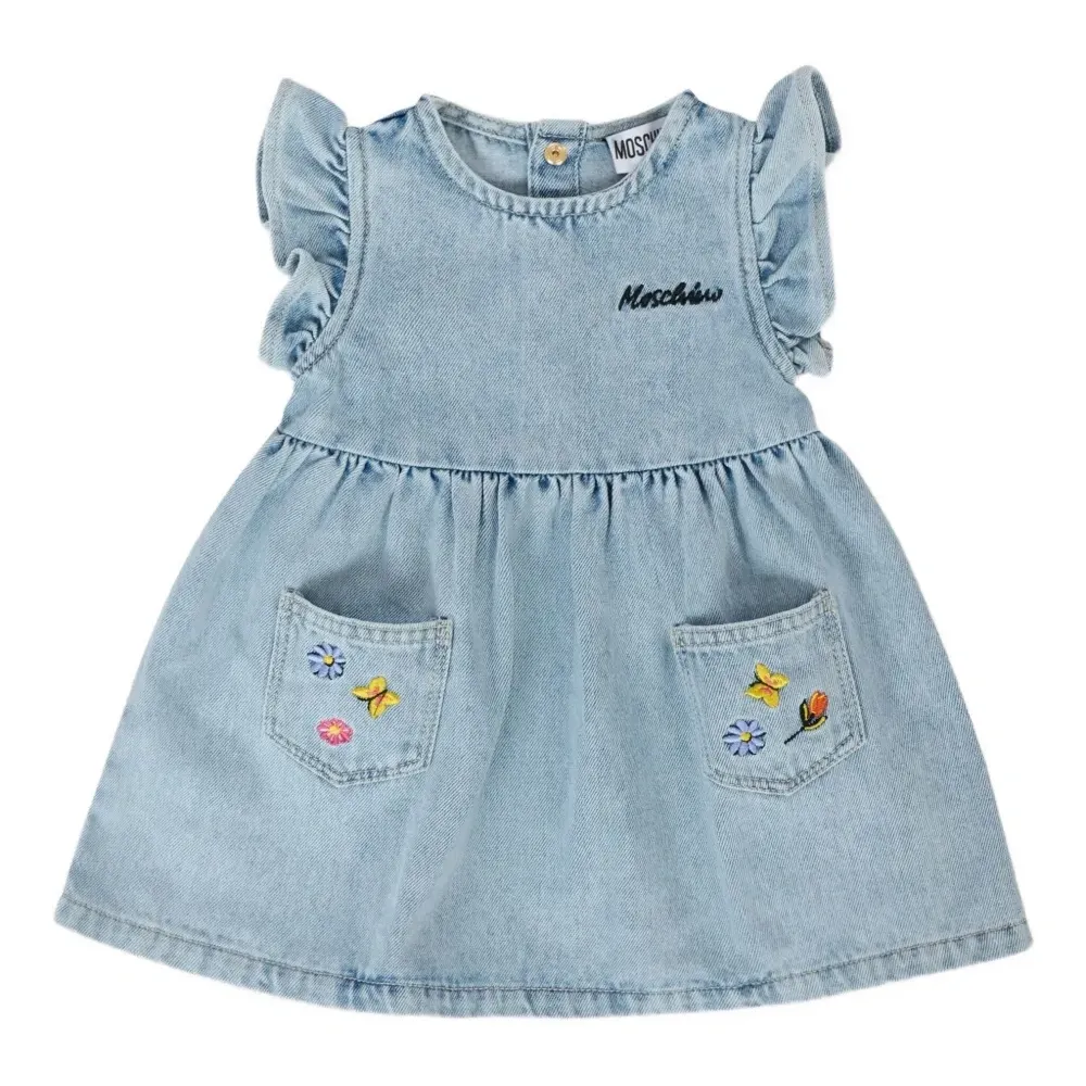 Джинсовое платье с оборками