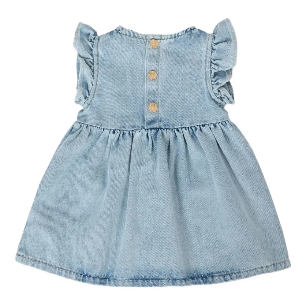 Джинсовое платье с оборками