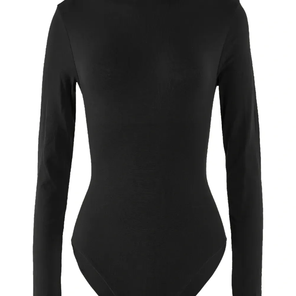 Боди с длинными рукавами и высоким воротником