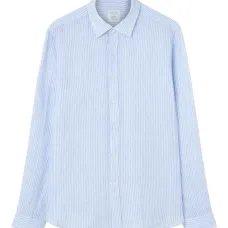 Льняная рубашка в полоску