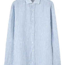 Льняная рубашка в полоску