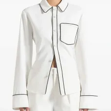 Рубашка с контрастным кантом и завязками Рубашка с контрастным кантом и завязками