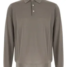 Трикотажная рубашка поло с длинными рукавами