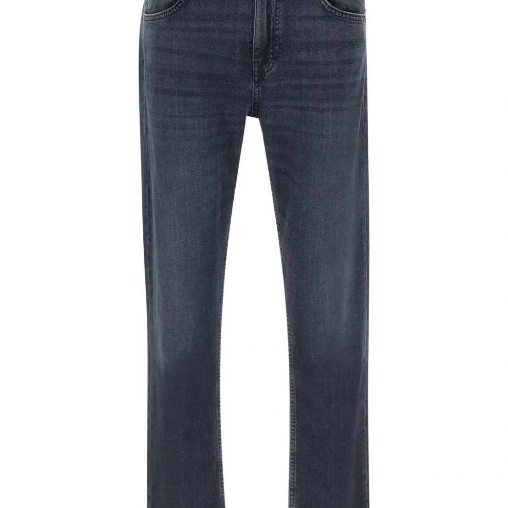 Джинсы с пятью карманами и нашивкой-логотипом