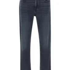 Джинсы с пятью карманами и нашивкой-логотипом