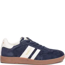 Кроссовки из замши с полосатыми деталями