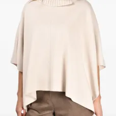 Пончо с воротником-стойкой