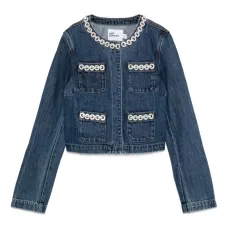 Джинсовая куртка с декорированным карманом