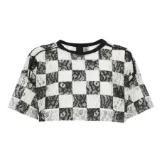 Укороченная футболка в клетку