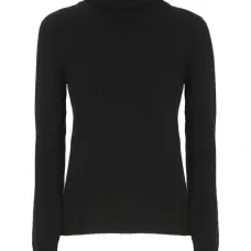 Свитер с воротником-гольф и ребристыми манжетами