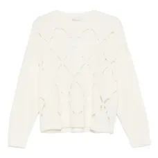 Шерстяной свитер с вырезами