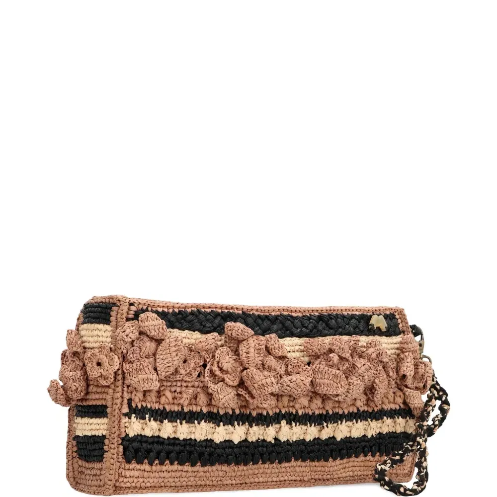 Полосатый клатч Tanala в технике кроше