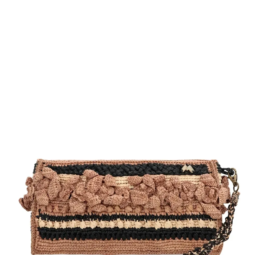 Полосатый клатч Tanala в технике кроше