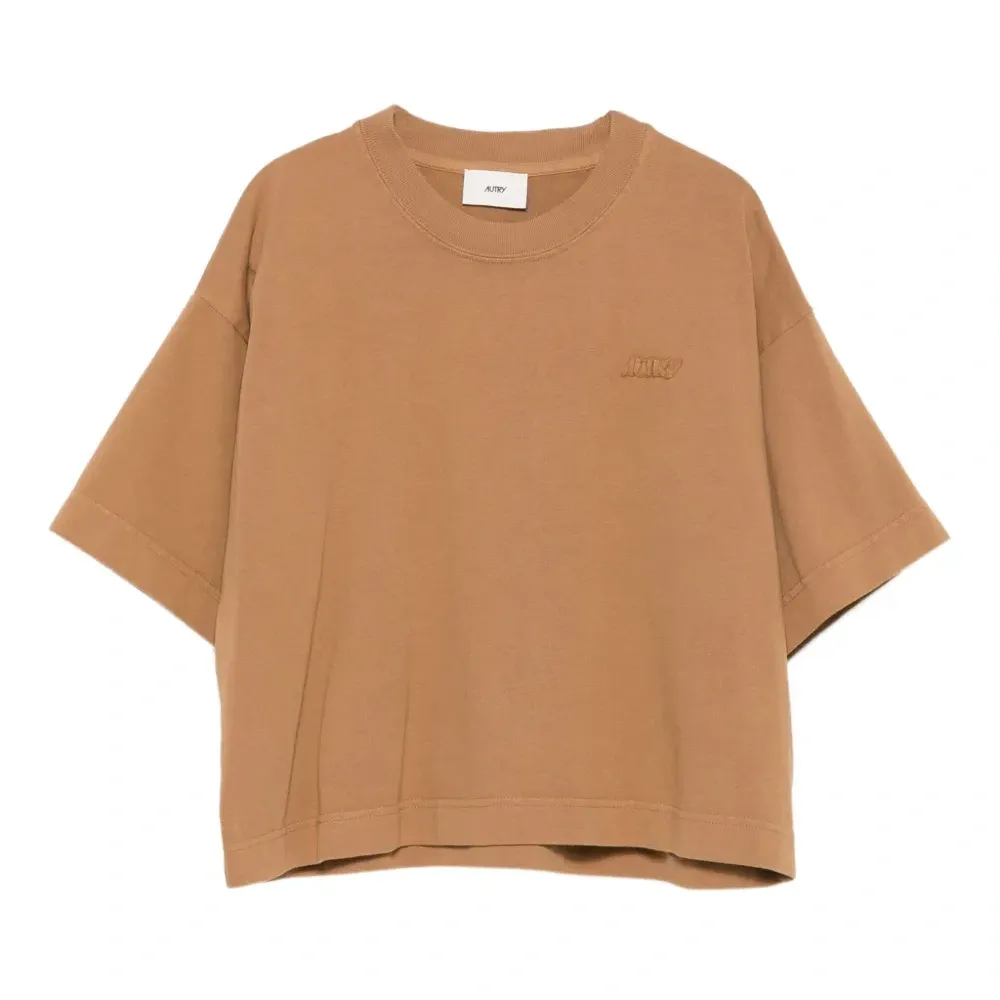 Укороченная футболка с логотипом