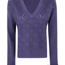 Декорированный свитер с V-образным вырезом